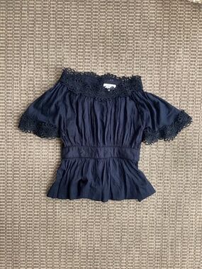 Isabel Marant Etoile Cotton Top Black Size 2